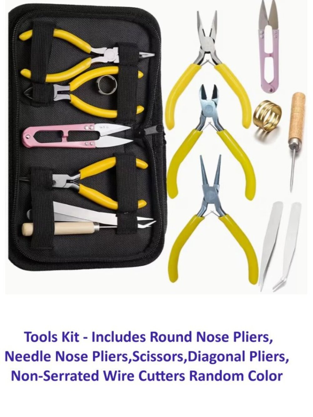 Tools Kit - Includes Round Nose Pliers, Needle Nose Diagonal Pliers & Misc.
